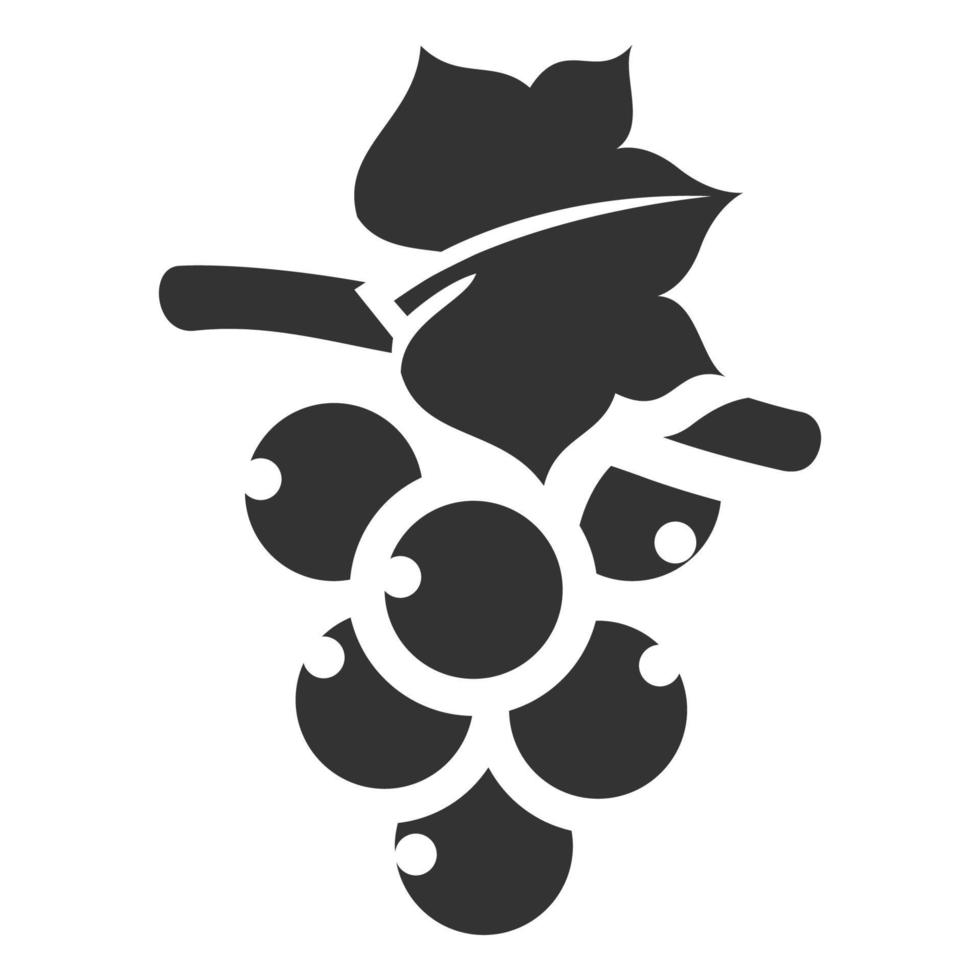 uva icono blanco y negro vector