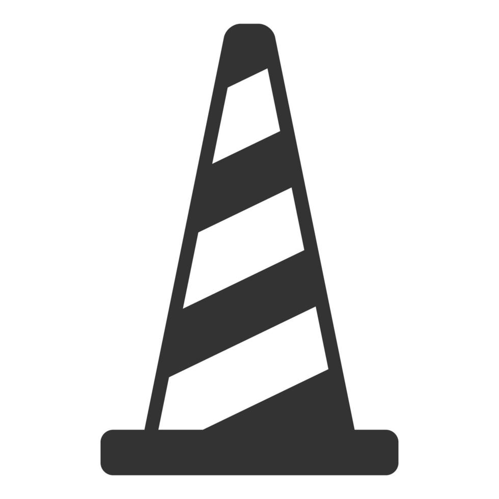 Black and white icon traffic cone vector