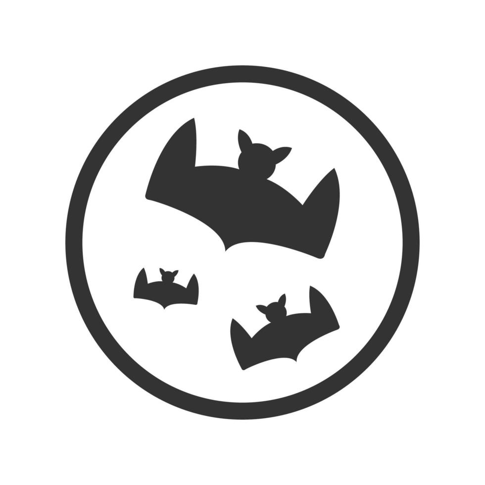 Black and white icon bats moon vector