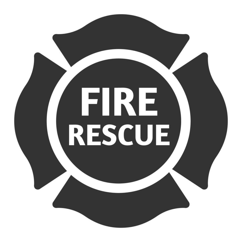 Black and white icon firefighter emblem vector