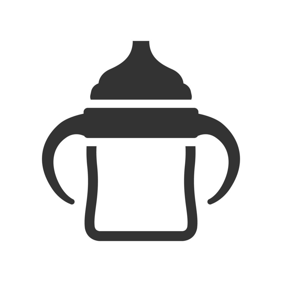 Black and white icon milk bottle vector