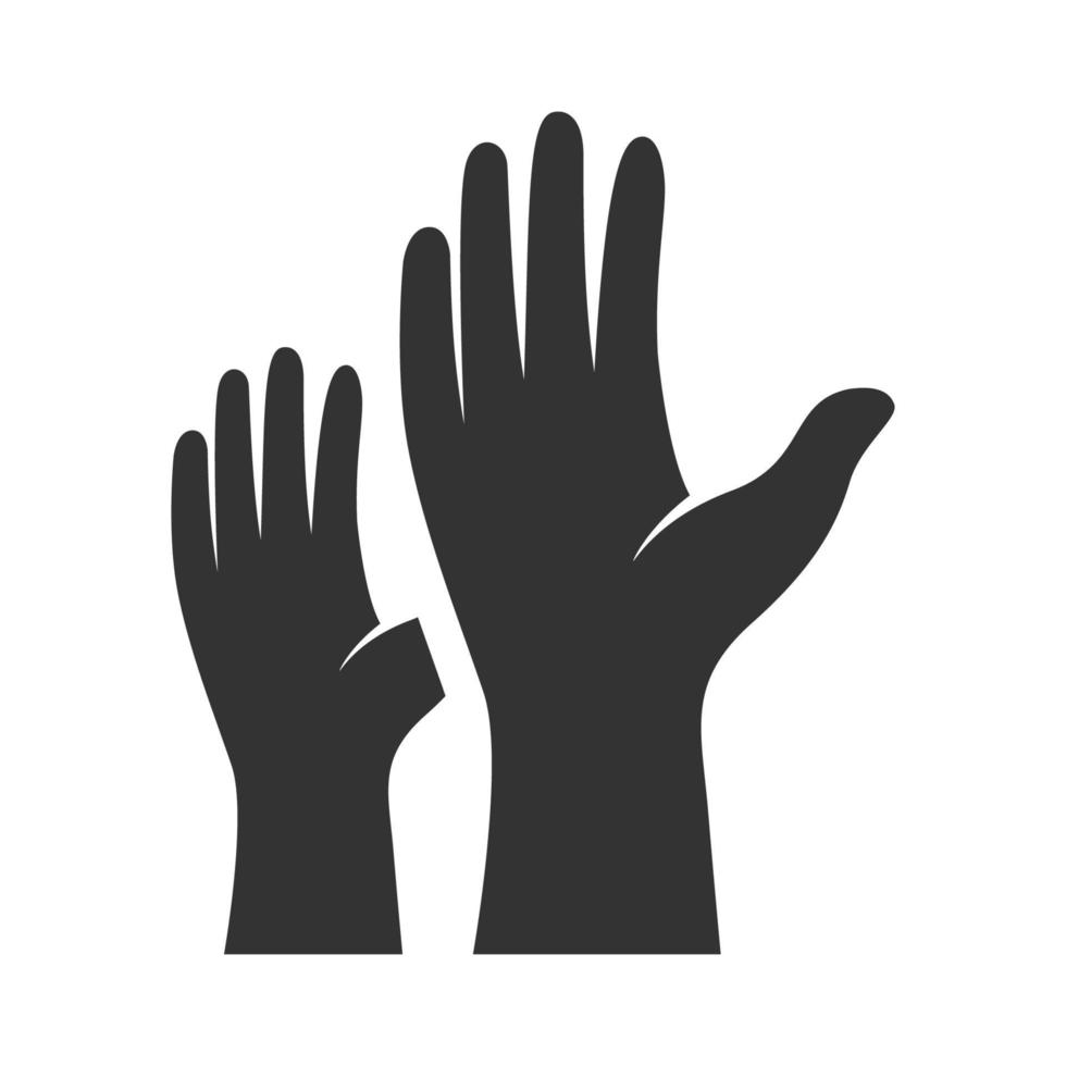 Black and white icon hands vector