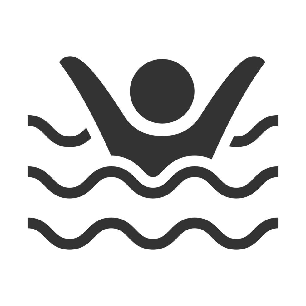 Black and white icon drowned man vector