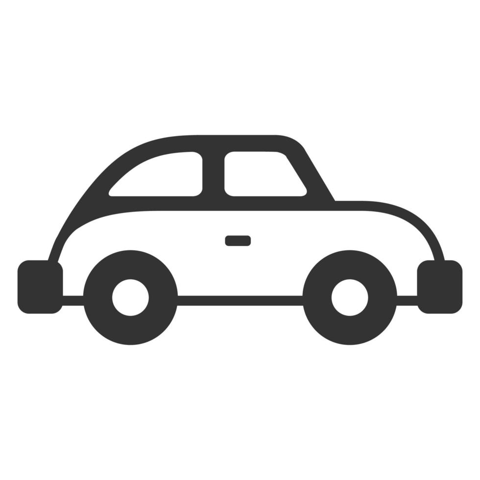 coche de época icono blanco y negro vector