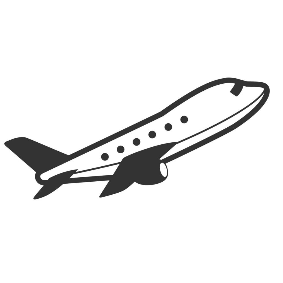 Black and white icon airplane vector