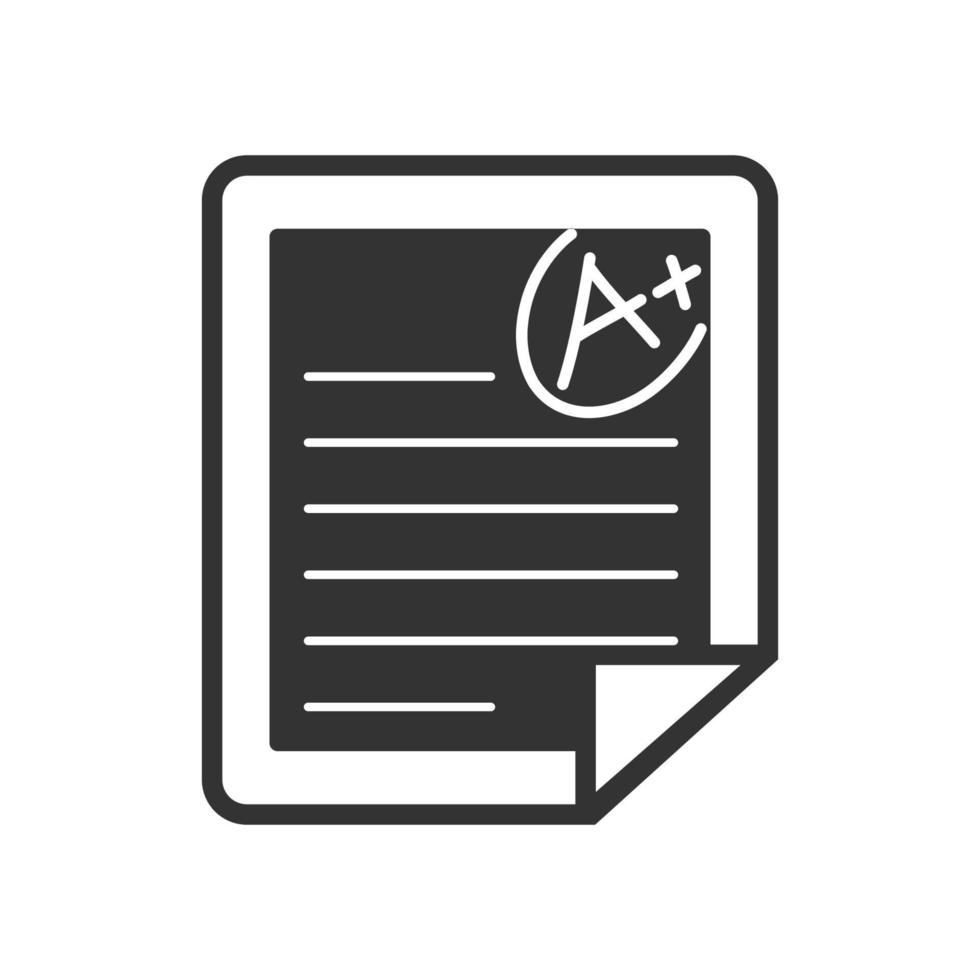 Black and white icon exam result vector