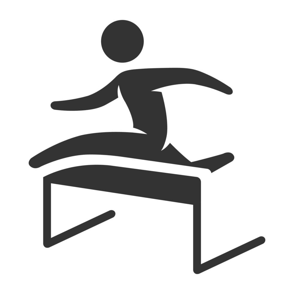 Black and white icon hurdle run vector