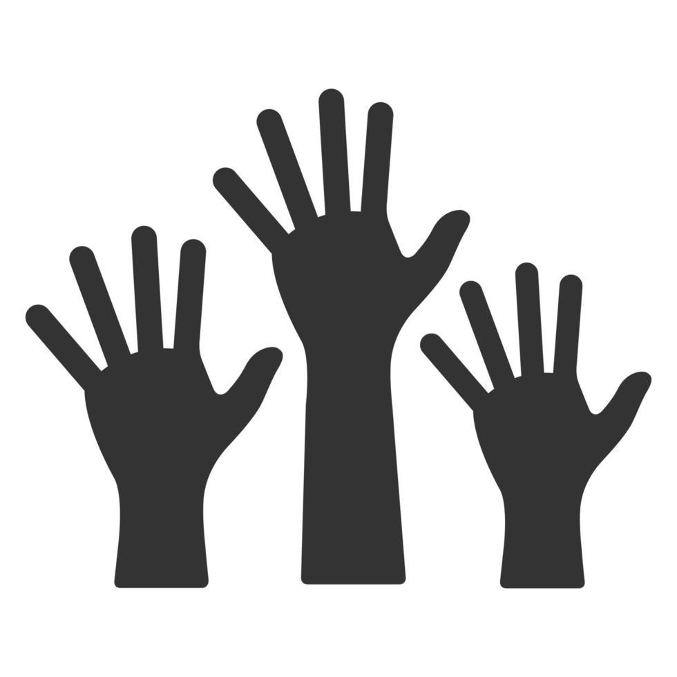 Black and white icon hands vector