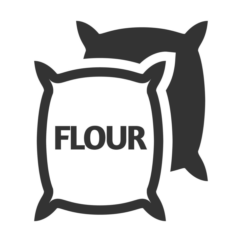 Black and white icon flour sack vector
