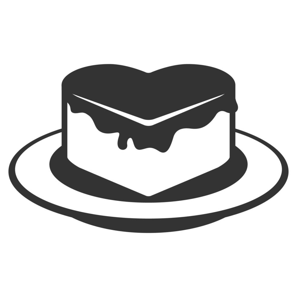 Black and white icon chocolate cake vector