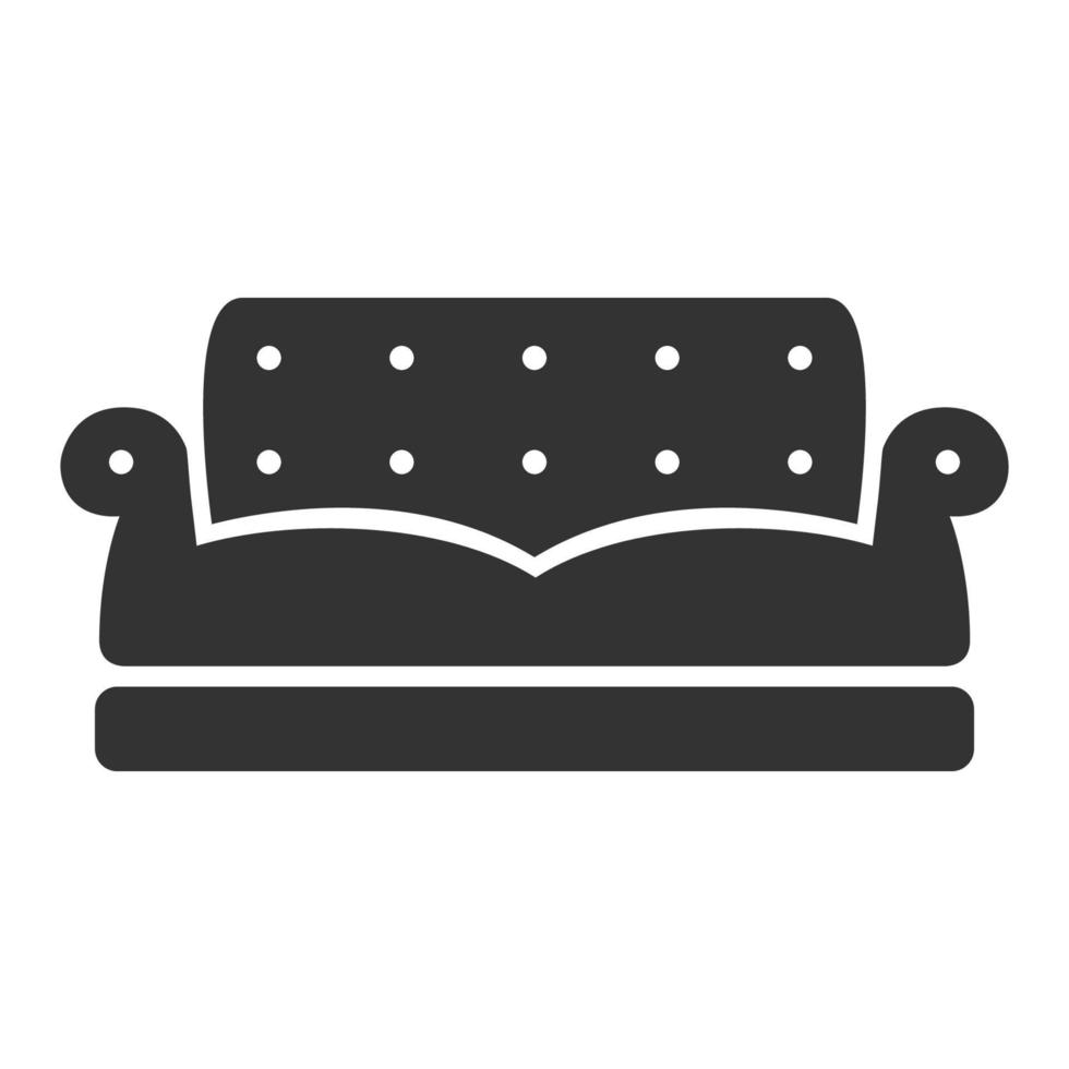 Black and white icon couch vector