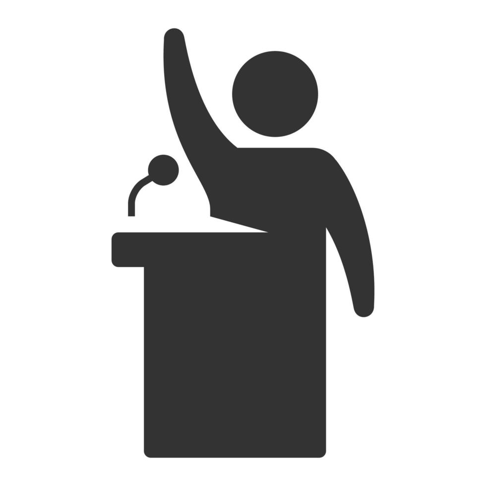 Black and white icon auctioneer vector