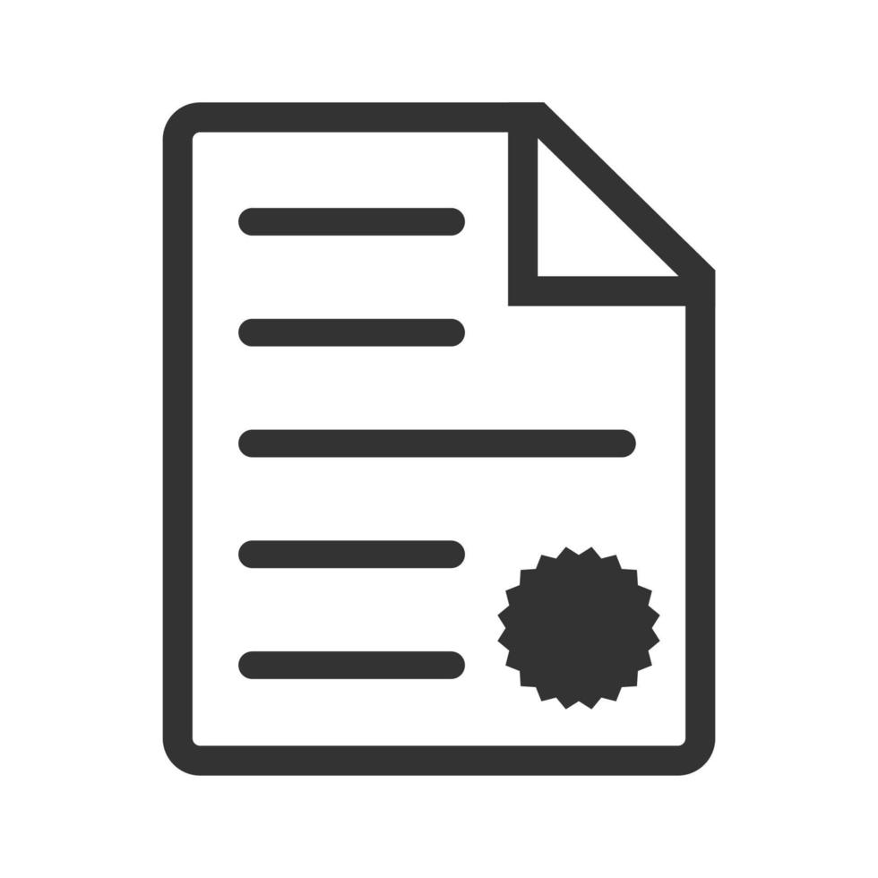 Black and white icon contract document vector