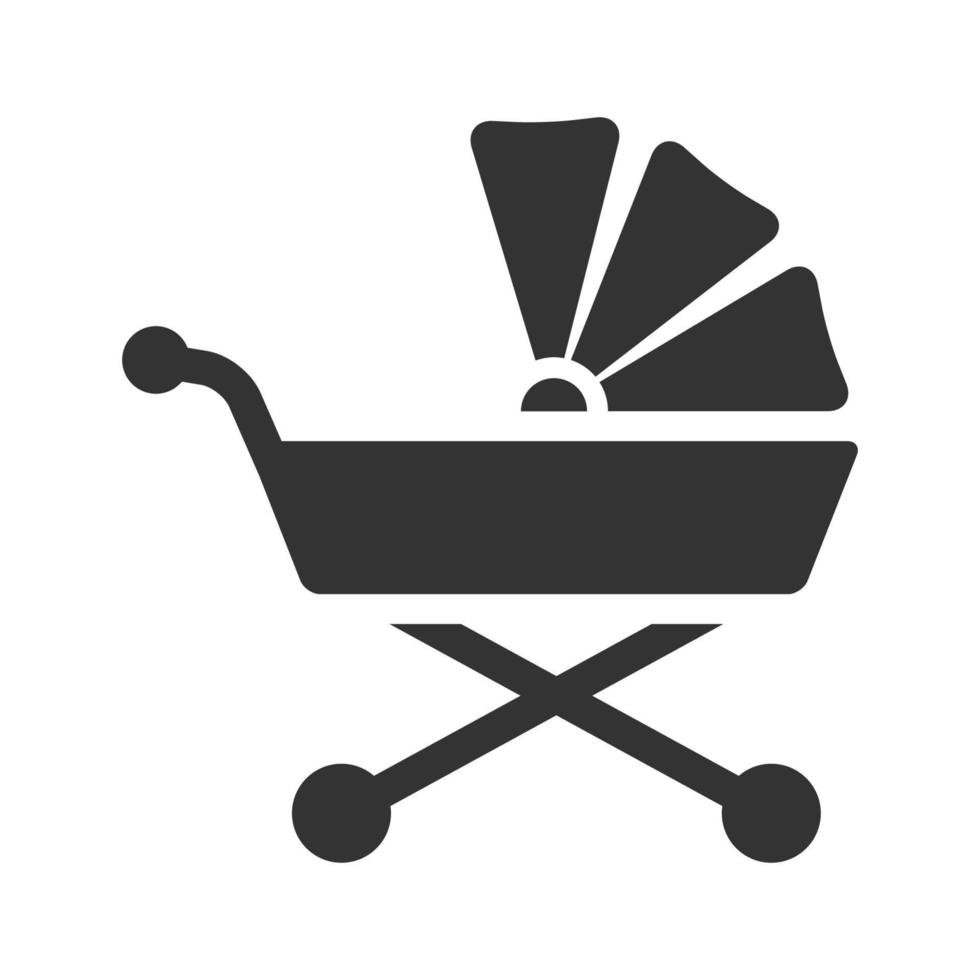 Black and white icon baby stroller vector