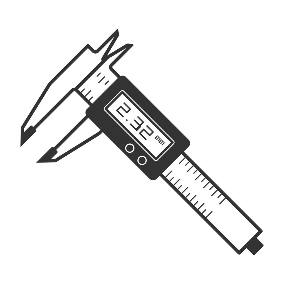 Black and white icon digital caliper vector