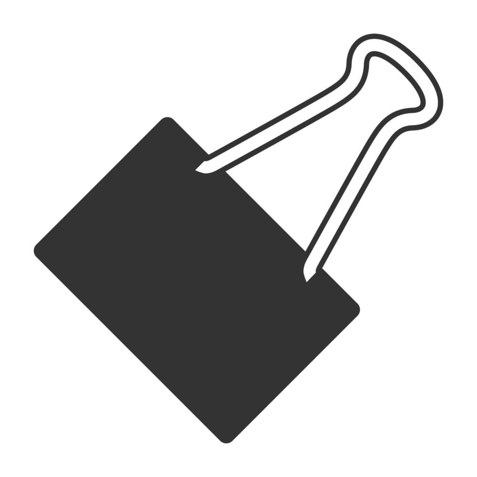 clip de carpeta de icono blanco y negro vector