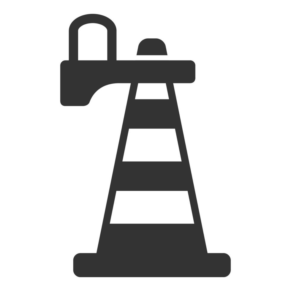 Black and white icon traffic cone vector