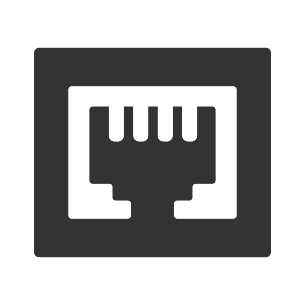 Black and white icon local area connector vector