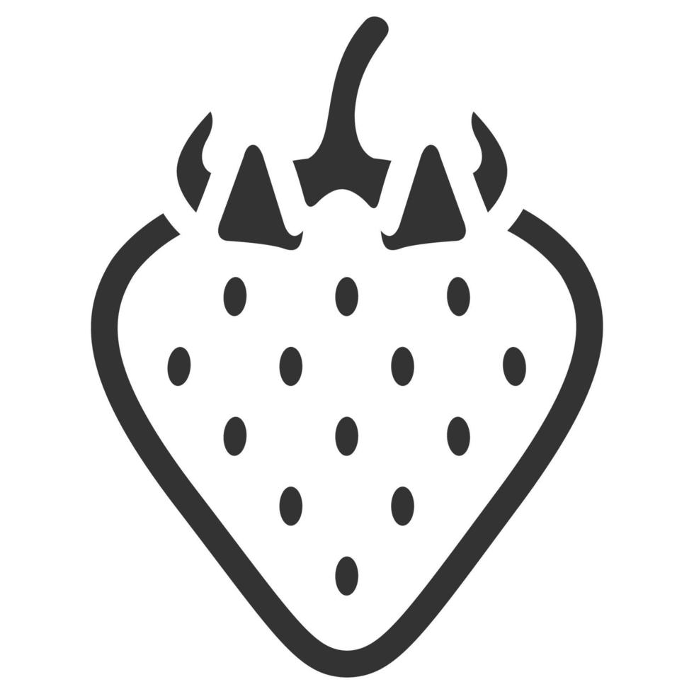 Black and white icon strawberry vector