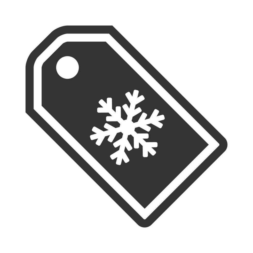 venta de invierno de icono blanco y negro vector