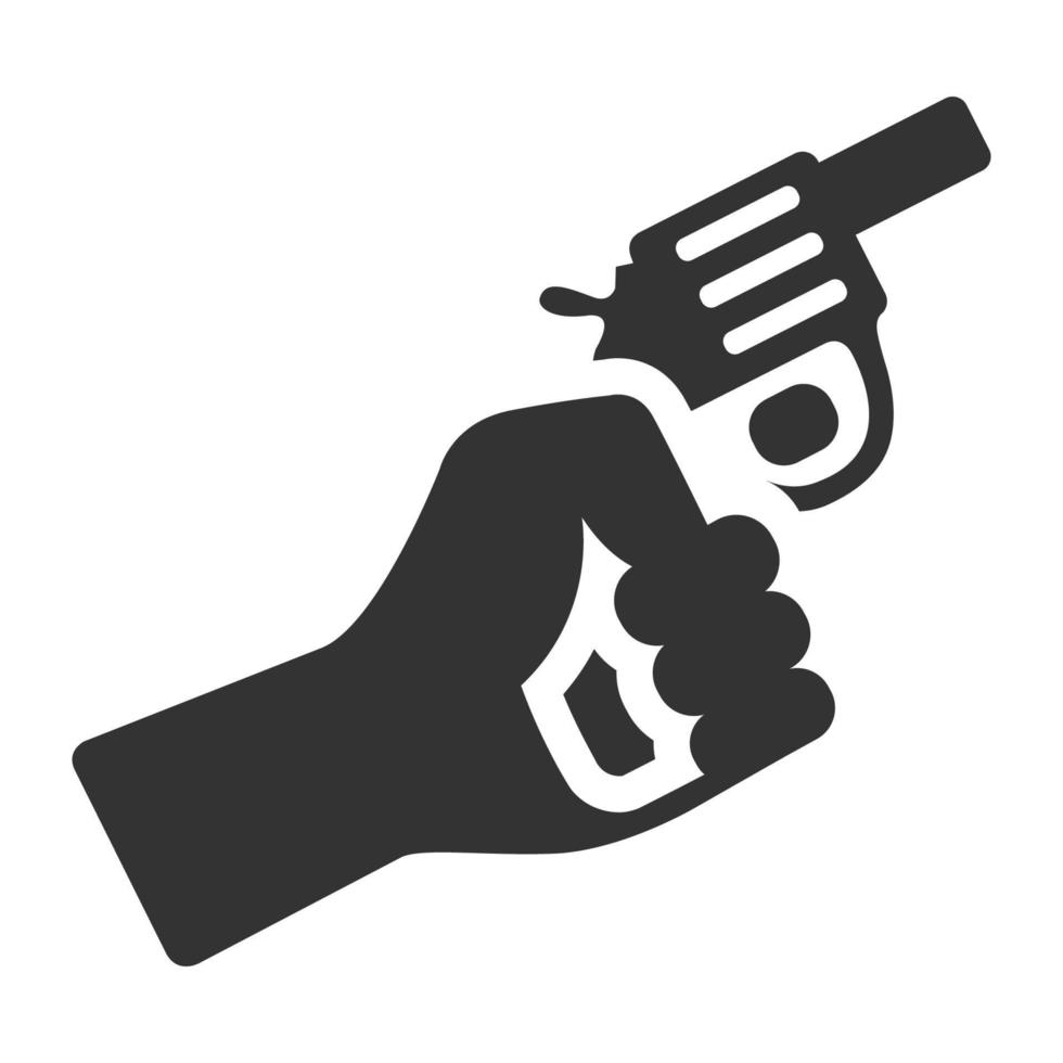 Black and white icon starting gun vector