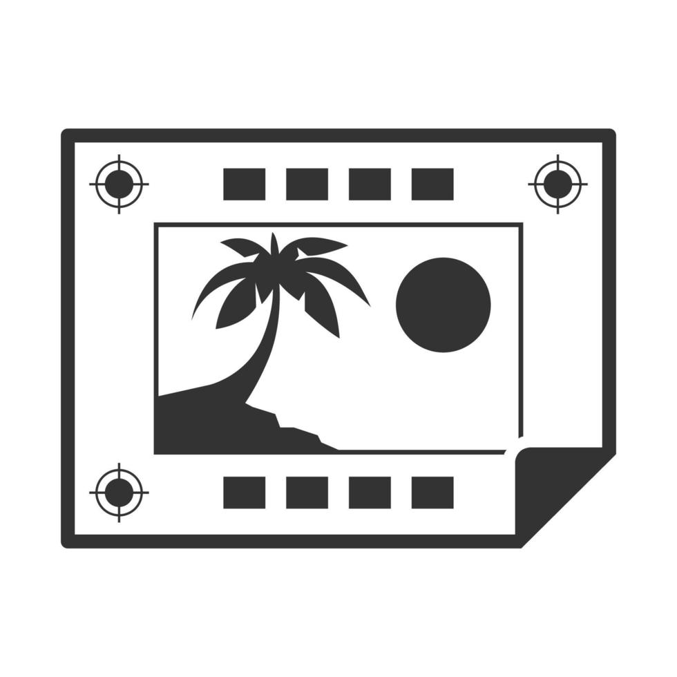 prueba de impresión de icono en blanco y negro vector