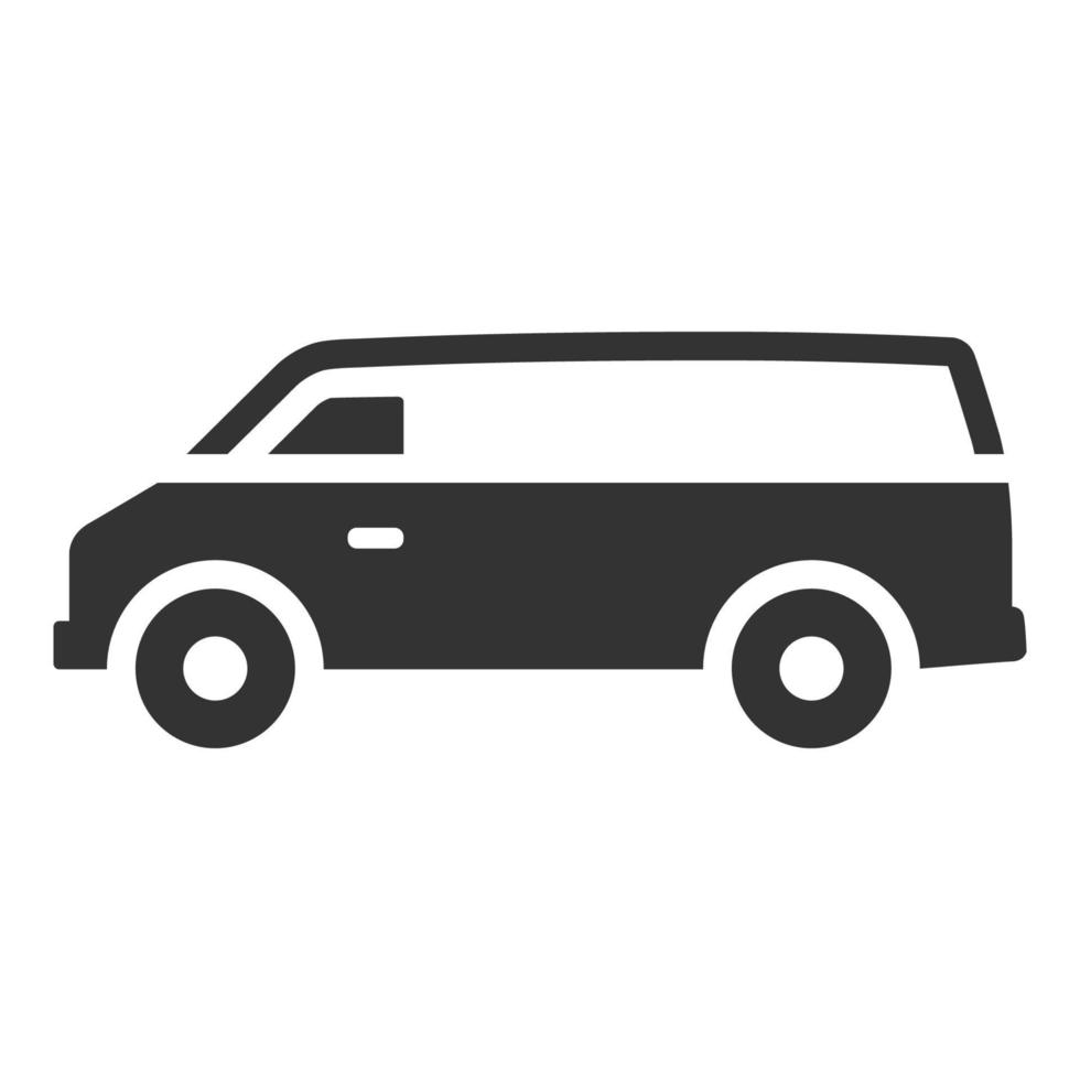 Black and white icon van car vector