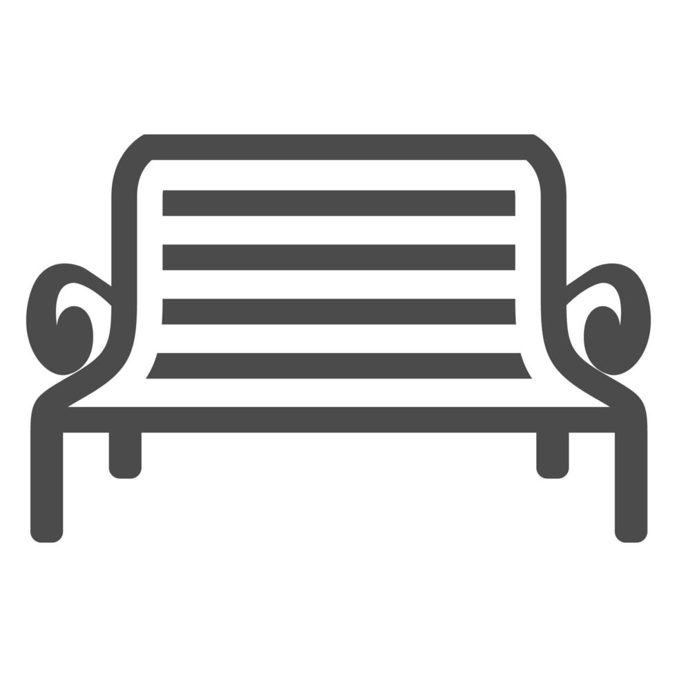 Black and white icon park bench vector