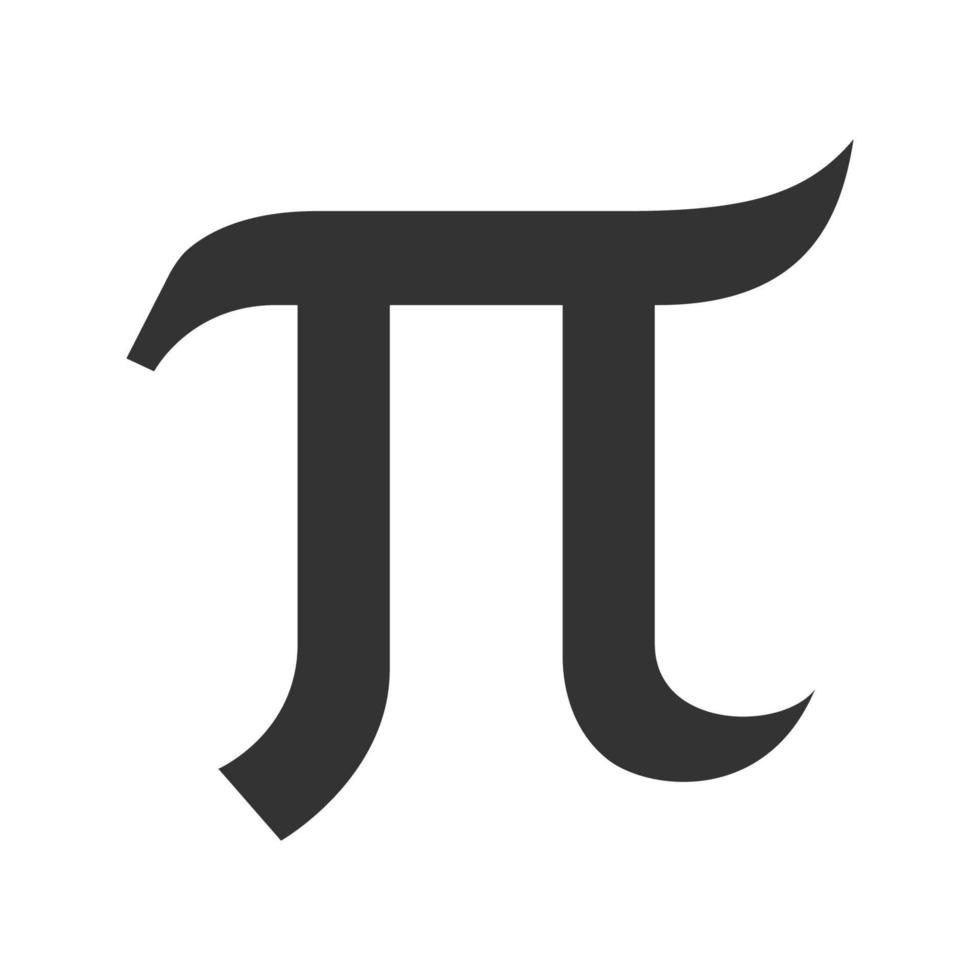 Black and white icon greek pi vector