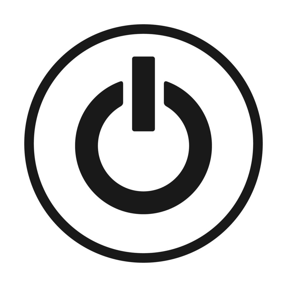 Black and white icon power button vector