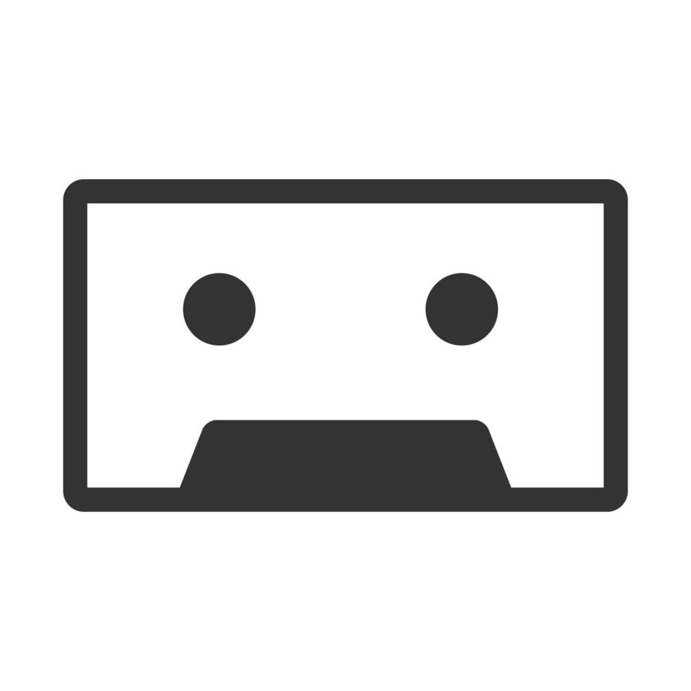 Black and white icon tape cassette vector