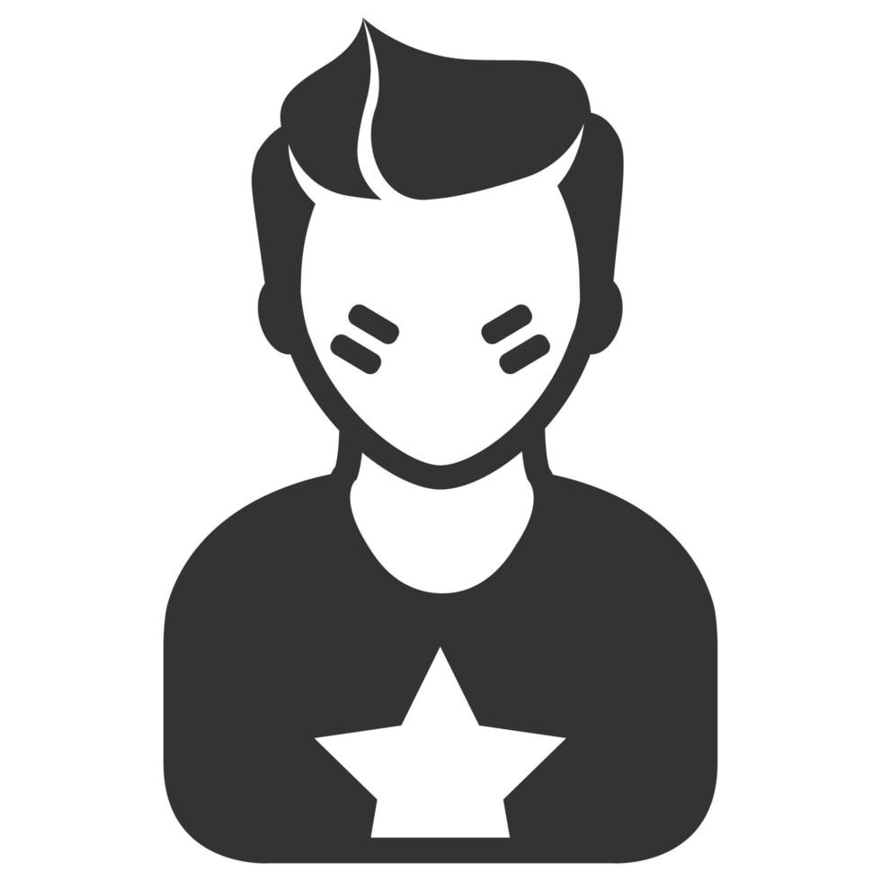 Black and white icon football fans avatar vector