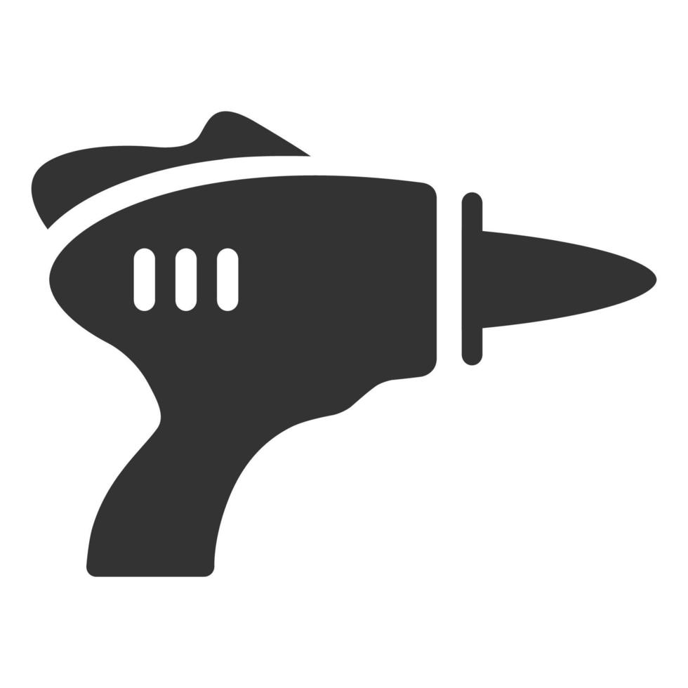 pistola de juguete de icono blanco y negro vector