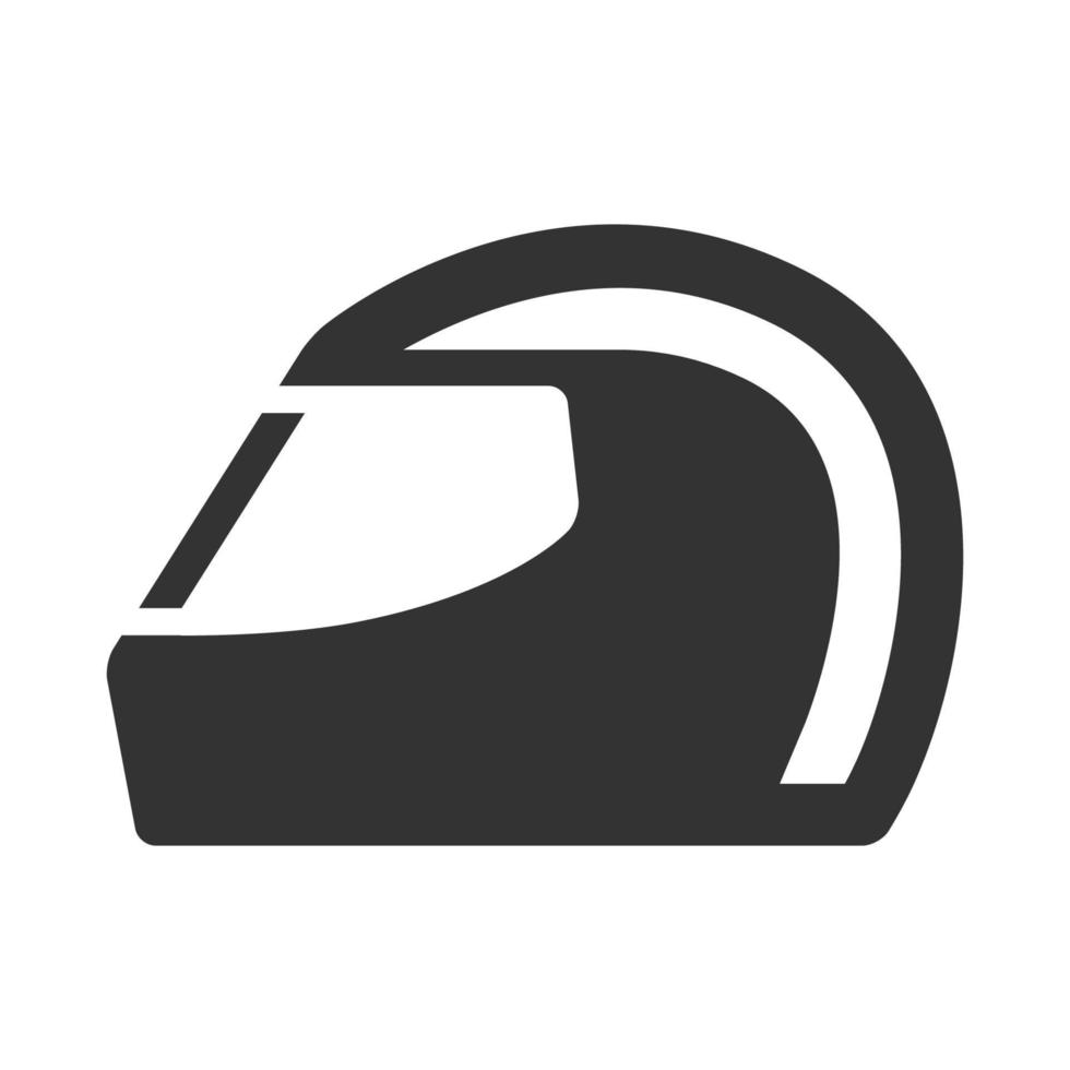 casco de moto icono blanco y negro vector