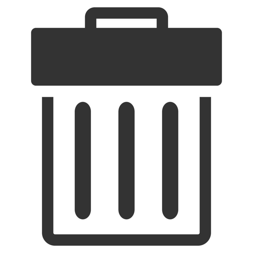 Black and white icon trash bin vector