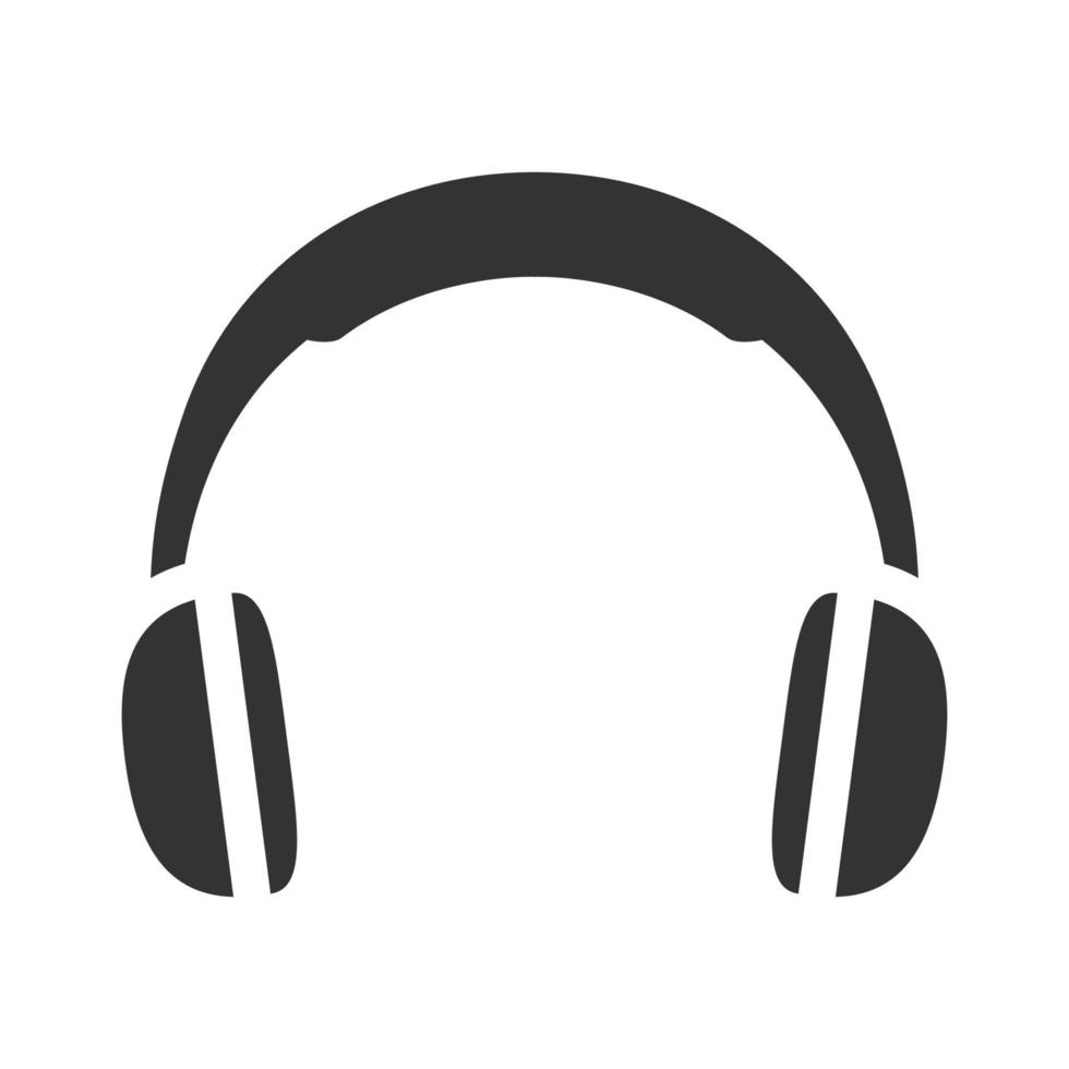 Black and white icon headset vector