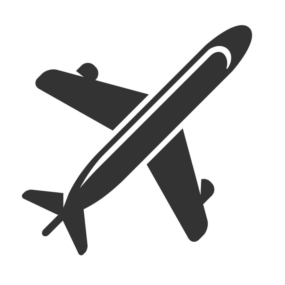 Black and white icon airplane vector