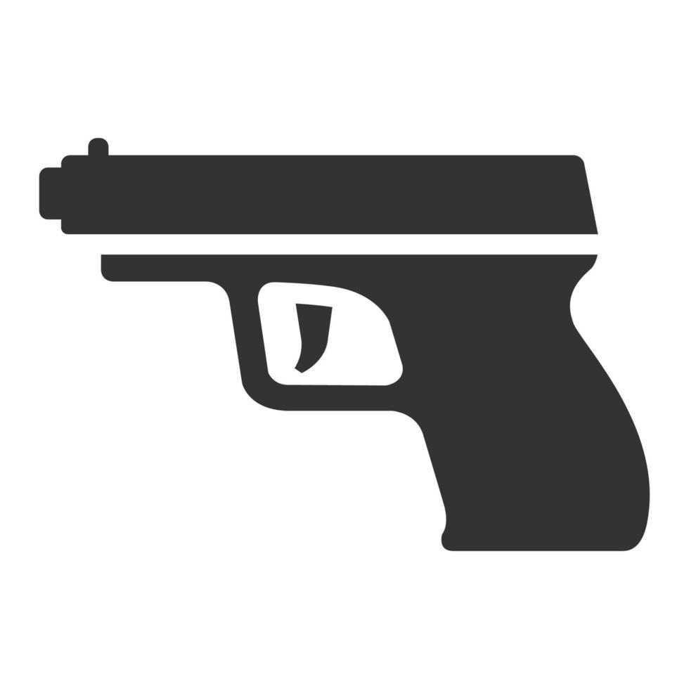 pistola de brazo de icono blanco y negro vector