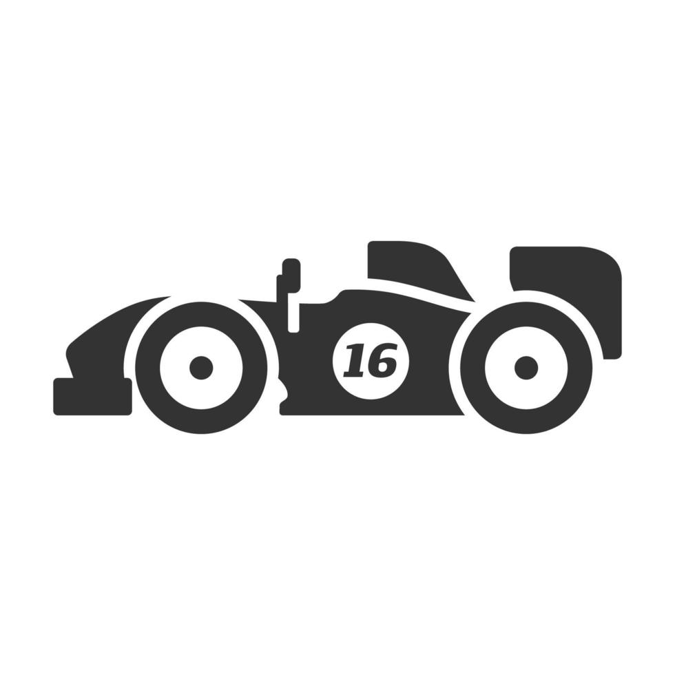 Black and white icon race car vector