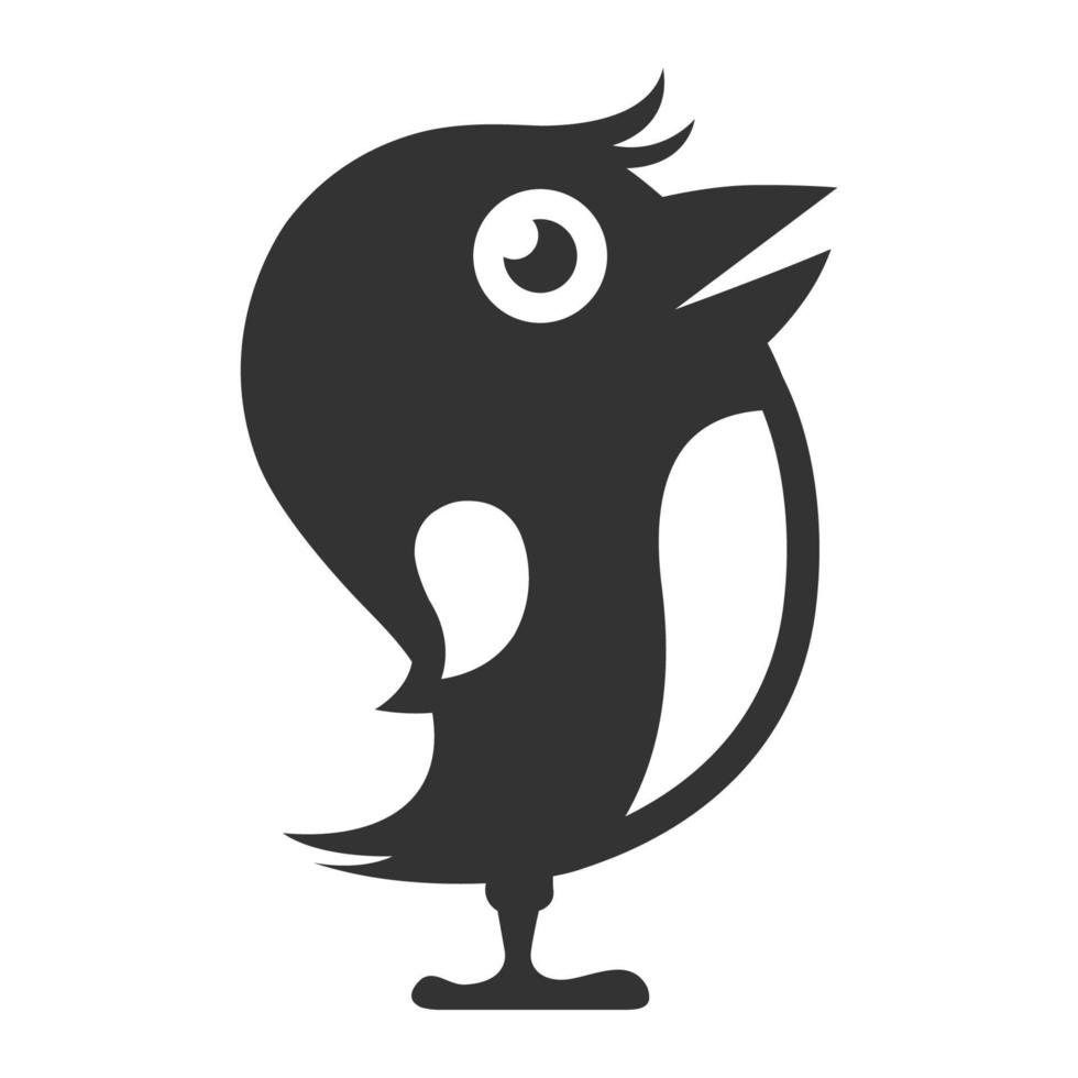 Black and white icon tweet bird vector