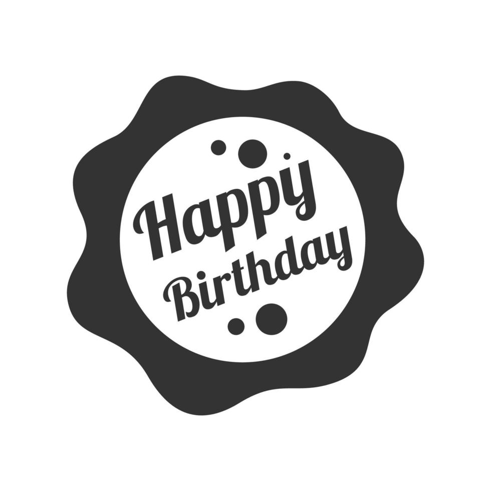 Black and white icon birthday texts vector
