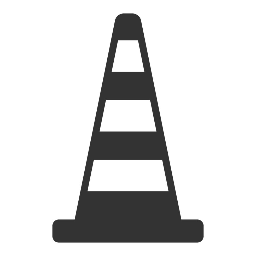 Black and white icon traffic cone vector