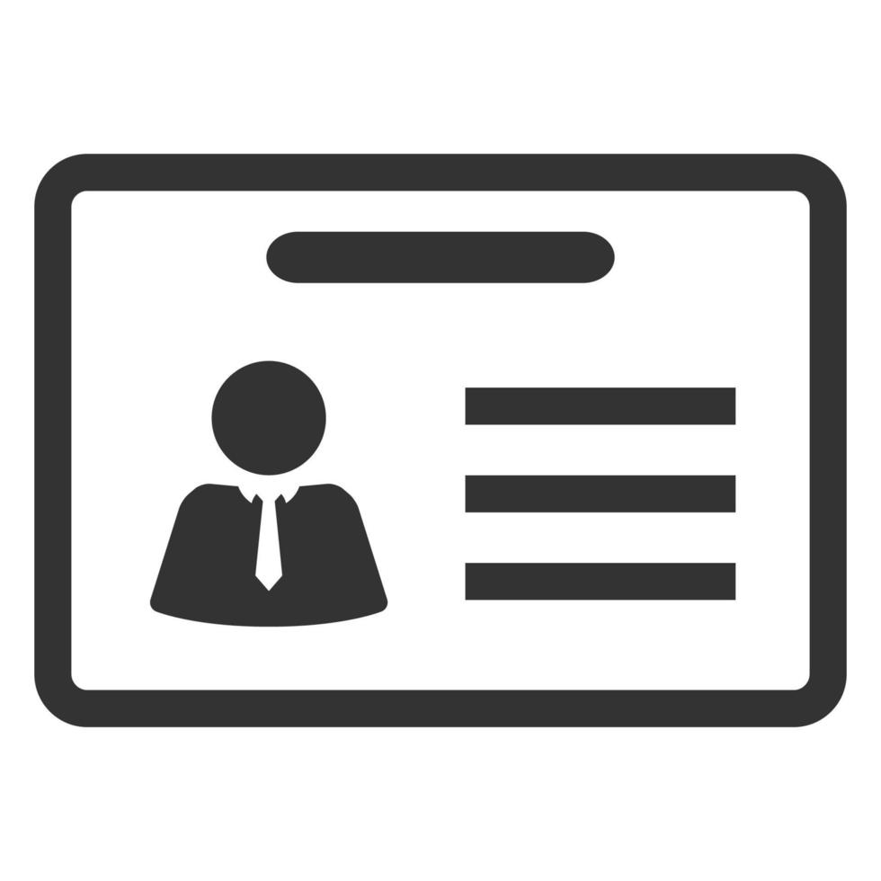 Black and white icon id card 14031819 Vector Art at Vecteezy