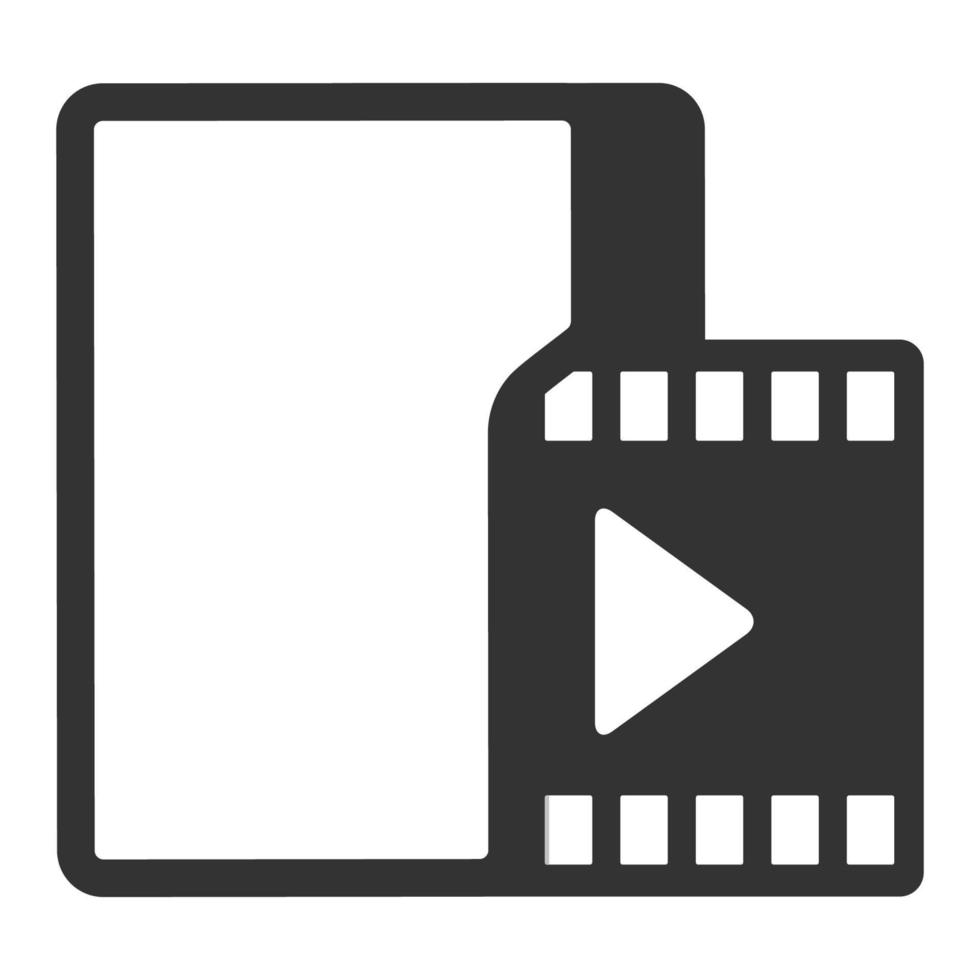 Black and white icon movie folder vector