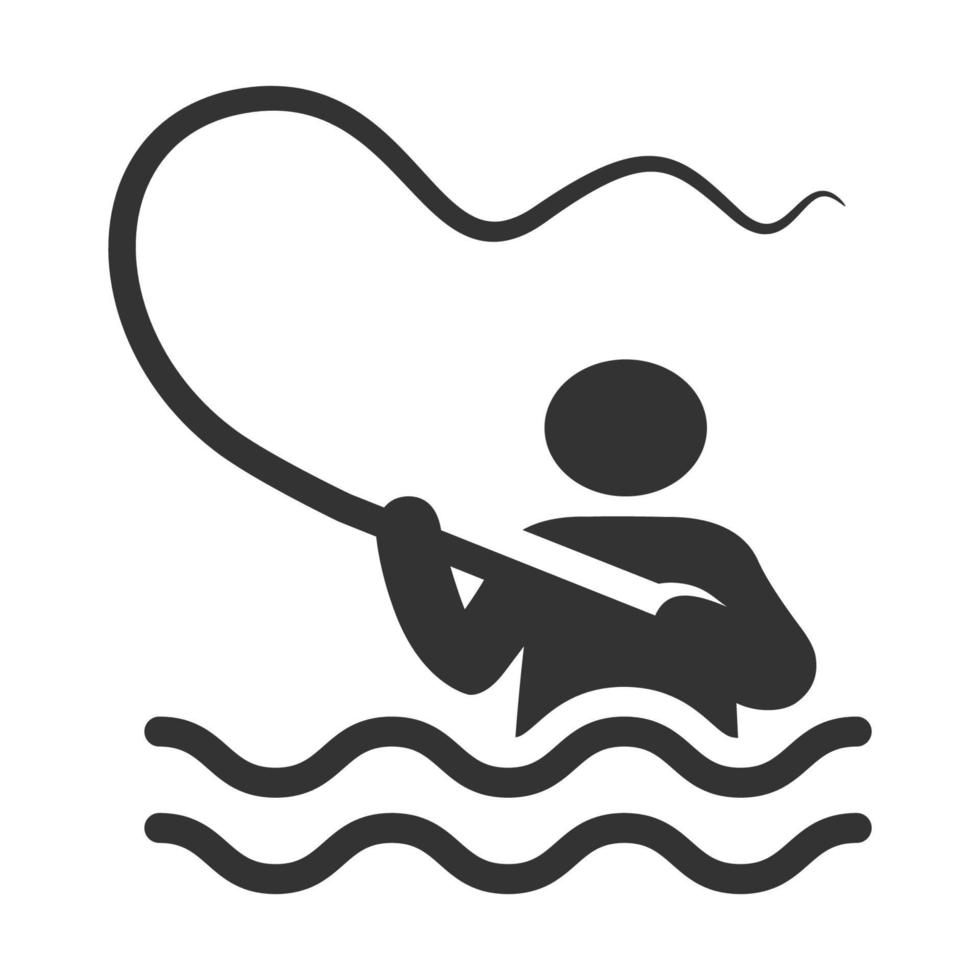 Black and white icon fishing vector