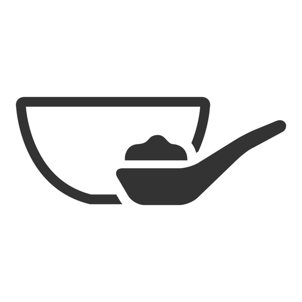 Black and white icon porridge bowl vector