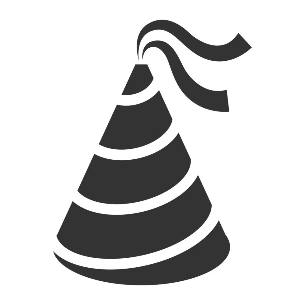 Black and white icon birthday hat vector