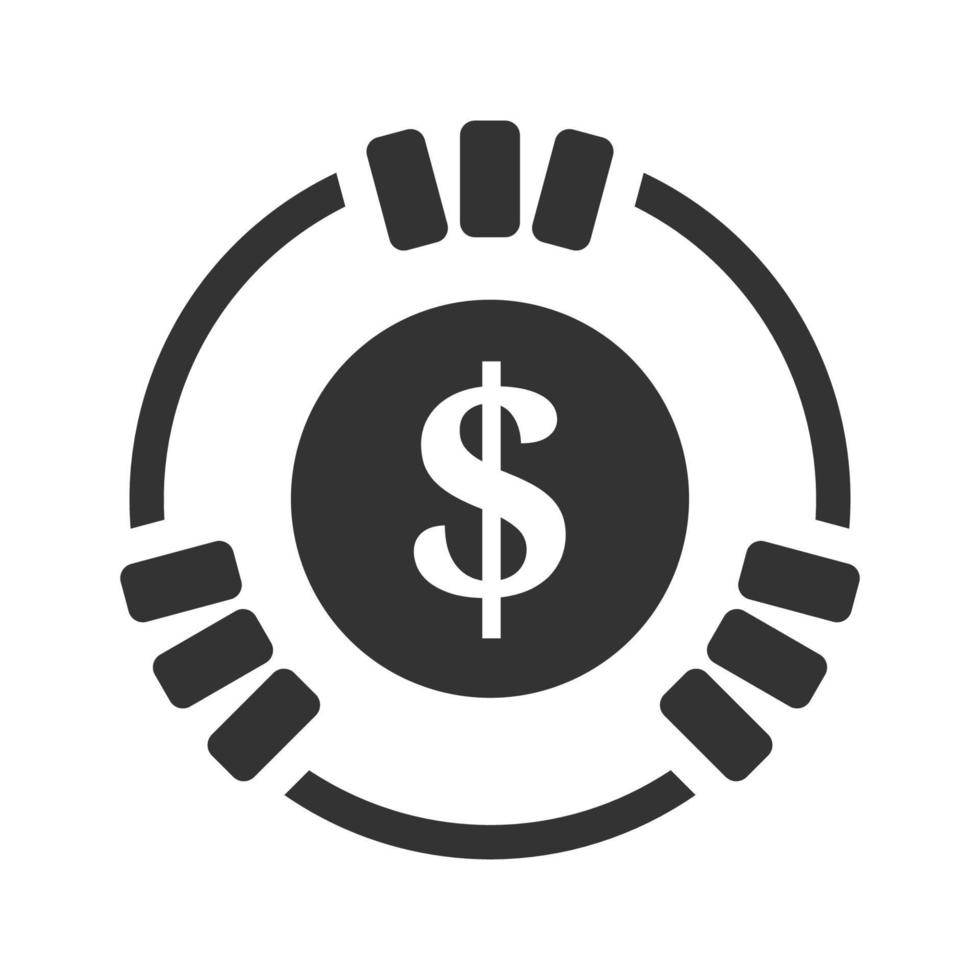 Black and white icon gambling coin vector