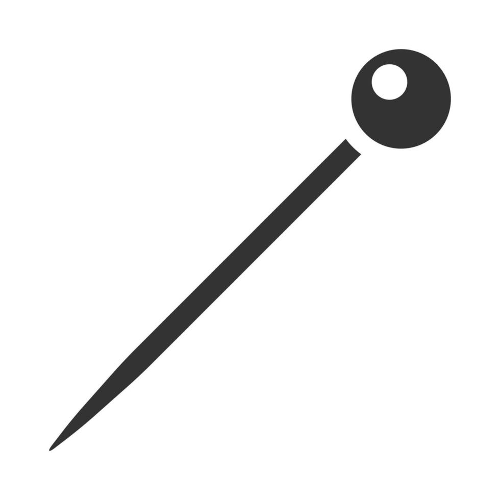 Black and white icon straight pin vector