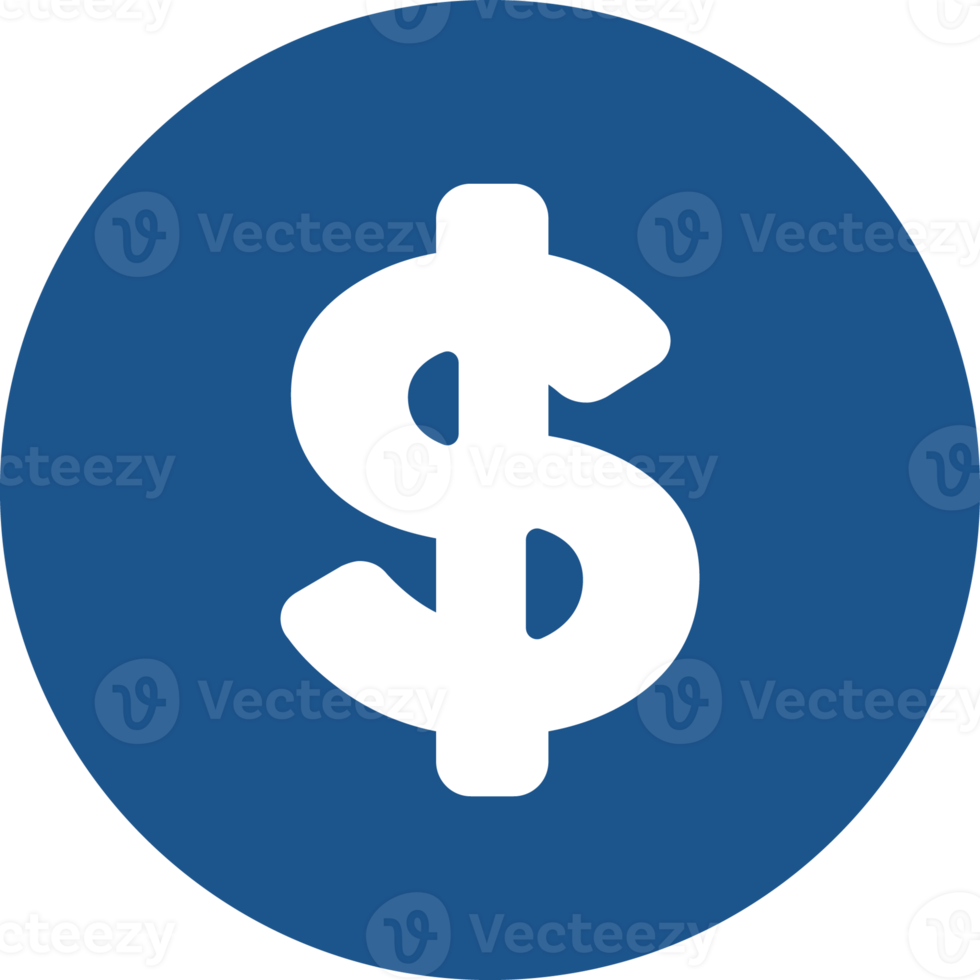 Money sign icons design in blue circle. png